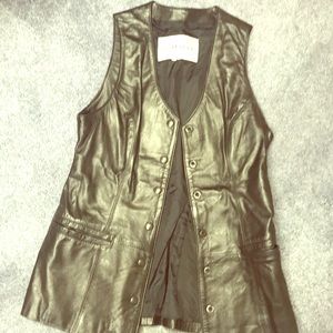 Leather biker vest